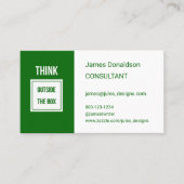 Carte De Visite Consultant moderne professionnel vert foncé (Devant)