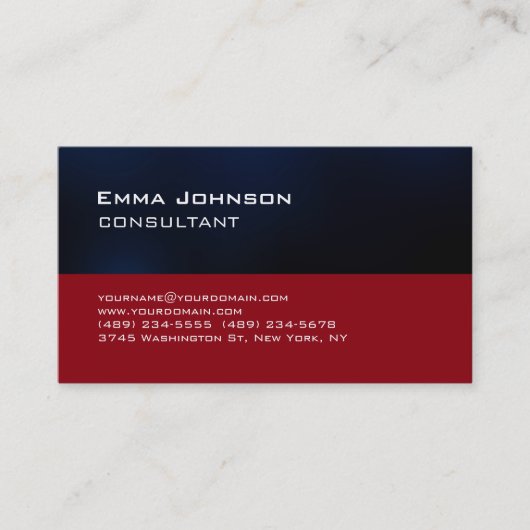 Carte De Visite Consultant moderne Red Blue Stripes (Devant)