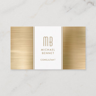 Carte De Visite Consultant Monogramme Gold Metallic Foil