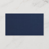 Carte De Visite Consultant Navy Blue Gold Luxury Linen (Dos)