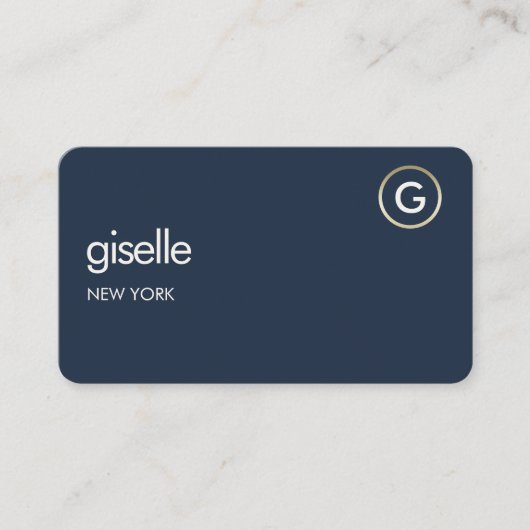 Carte De Visite Consultant Navy Blue Gold QR Code (Devant)