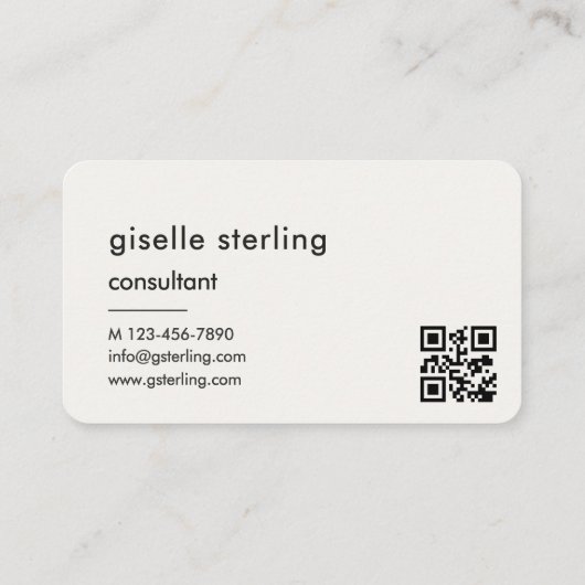 Carte De Visite Consultant Neutral QR Code (Dos)