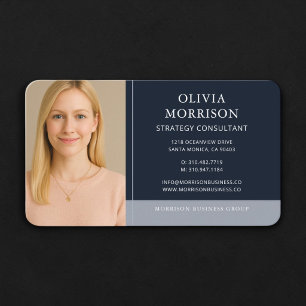 Carte de visite Consultant Photo Bleu Nuit 