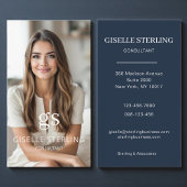 Carte De Visite Consultant Photo Marine Blue Professional
