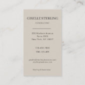 Carte De Visite Consultant Photo Taupe Beige Professional (Dos)