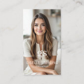 Carte De Visite Consultant Photo Taupe Beige Professional (Devant)