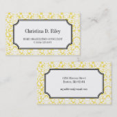 Carte De Visite Consultant pour cadre de frontière jaune damé prof (Devant / Derrière)