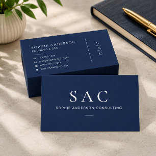 Carte De Visite Consultant Professionnel Bleu Marine Moderne