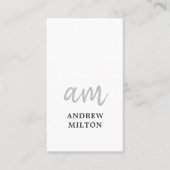 Carte De Visite Consultant professionnel Elegant GreyWhite Monogra (Devant)