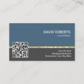 Carte De Visite Consultant professionnel en code QR bleu et gris c (Devant)