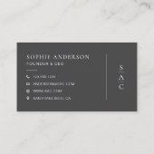 Carte De Visite Consultant Professionnel Gris Moderne (Dos)