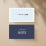 Carte De Visite Consultant professionnel minimaliste bleu blanc<br><div class="desc">Modèle simple personnalisable de carte de visite. Design élégant et cool. Parfait pour tous les professionnels.</div>