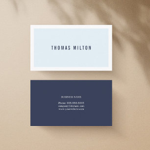 Carte De Visite Consultant professionnel minimaliste bleu blanc