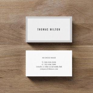 Carte De Visite Consultant professionnel minimaliste en gris clair