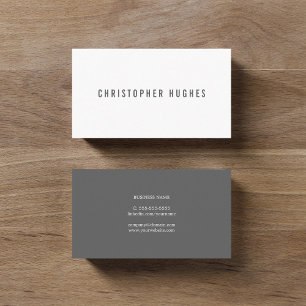 Carte De Visite Consultant professionnel minimaliste gris blanc