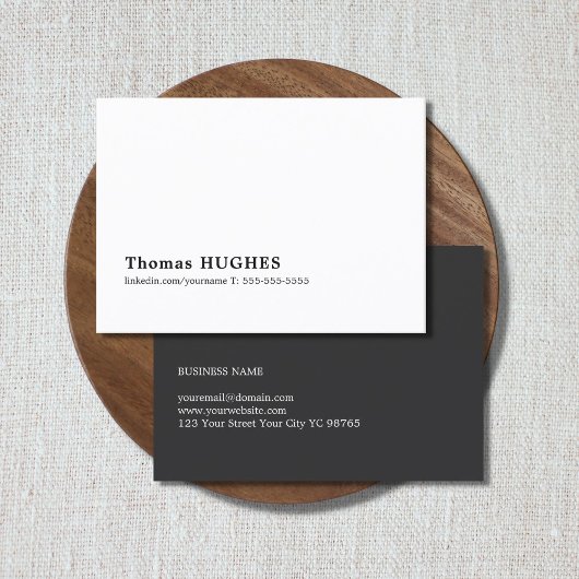 Carte De Visite Consultant professionnel minimaliste noir blanc