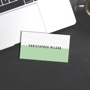 Carte De Visite Consultant professionnel minimaliste vert blanc