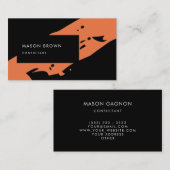 Carte De Visite Consultant professionnel Moderne Black Orange (Devant / Derrière)