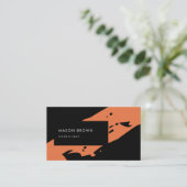 Carte De Visite Consultant professionnel Moderne Black Orange (Debout devant)