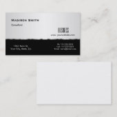 Carte De Visite Consultant professionnel moderne en métal argenté (Devant / Derrière)