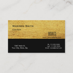 Carte De Visite Consultant professionnel moderne en métal or