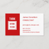 Carte De Visite Consultant professionnel moderne rouge (Devant)