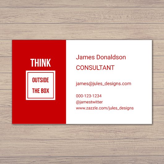 Carte De Visite Consultant professionnel moderne rouge