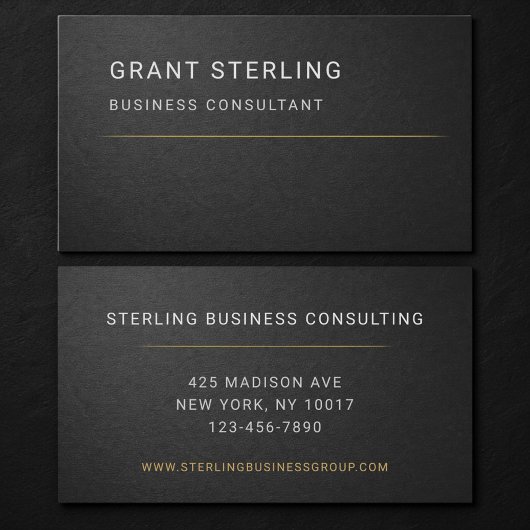 Carte De Visite Consultant Professionnel Noir