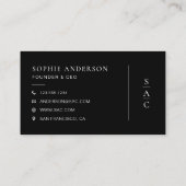 Carte De Visite Consultant Professionnel Noir Moderne (Dos)