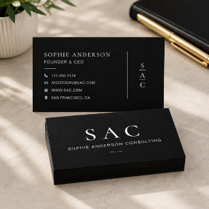 Carte De Visite Consultant Professionnel Noir Moderne