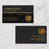Carte De Visite Consultant professionnel Retro Gold Line (Devant / Derrière)