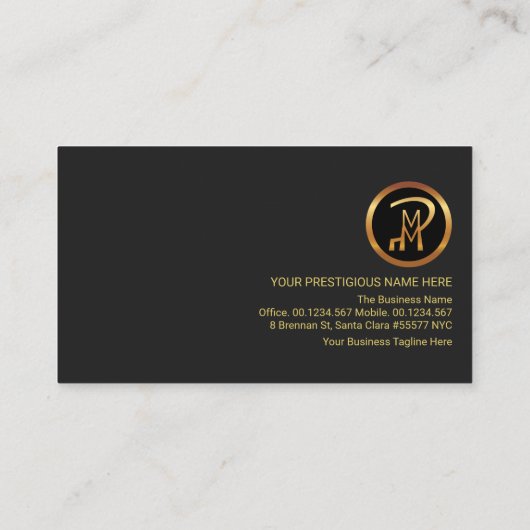 Carte De Visite Consultant professionnel Retro Gold Line Security (Dos)