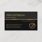 Carte De Visite Consultant professionnel Retro Gold Line Security (Devant)