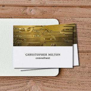 Carte De Visite Consultant professionnel White Gold Circuit Board