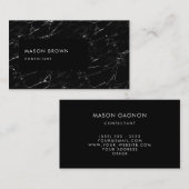 Carte De Visite Consultant Profi Marbre noir moderne (Devant / Derrière)