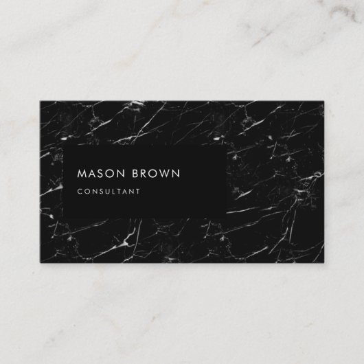 Carte De Visite Consultant Profi Marbre noir moderne (Devant)