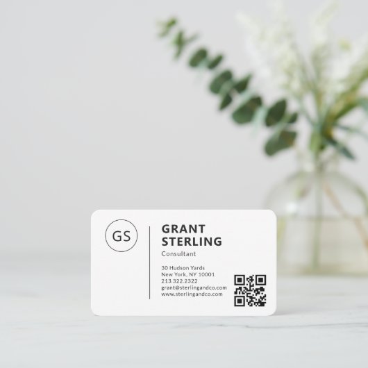 Carte De Visite Consultant QR Code Logo Professional (Debout devant)