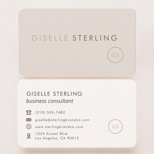 Carte De Visite Consultant Rose Pâle Professionnel