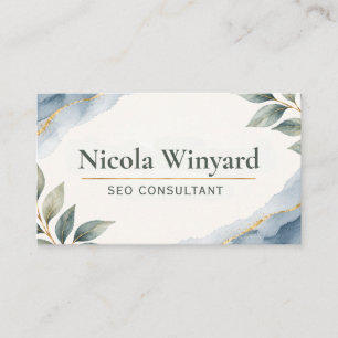 Carte De Visite Consultant SEO Elegant Greenery