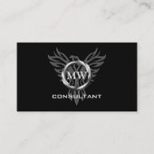 Carte De Visite consultant, Silver Ring, logo stylized phoenix (Devant)