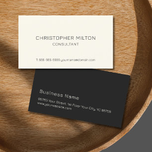 Carte De Visite Consultant simple Elegant Jaune clair