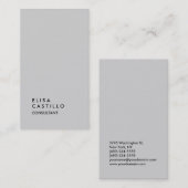 Carte De Visite Consultant simple en gris clair et tendance (Devant / Derrière)
