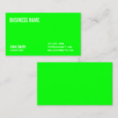 Carte de visite consultant simple en néon vert (Devant / Derrière)