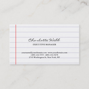 Carte De Visite Consultant simple en papier recouvert de script cl