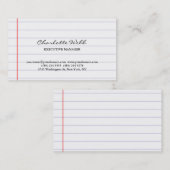 Carte De Visite Consultant simple en papier recouvert de script cl (Devant / Derrière)