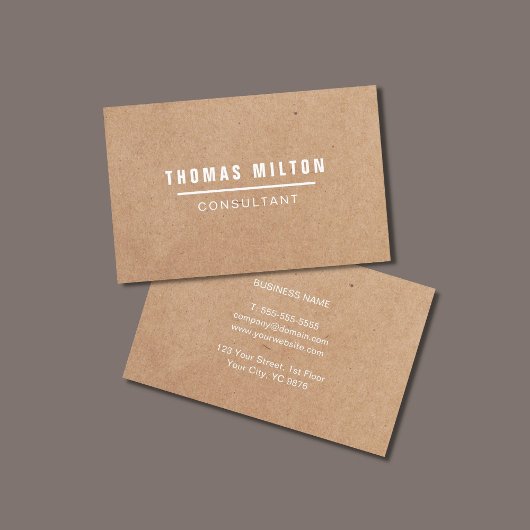 Carte De Visite Consultant simple et élégant en ligne blanche Kraf