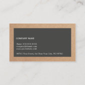 Carte De Visite Consultant simple et élégant Kraft Grey Monogram (Dos)