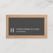 Carte De Visite Consultant simple et élégant Kraft Grey Monogram (Devant)
