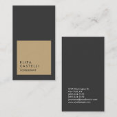 Carte De Visite Consultant simple gris gris beige tendance (Devant / Derrière)
