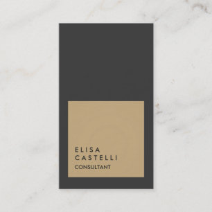 Carte De Visite Consultant simple gris gris beige tendance
